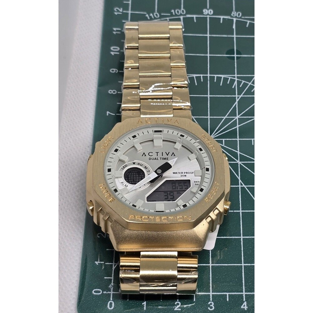 Activa x Invicta Digital Unisex Watch 45.5mm, Gold Band, White Dial NEW W/ Box! - Picture 5 of 8
